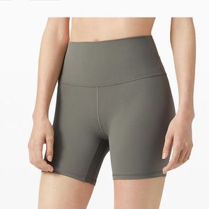 Lululemon olive green biker shorts 6”